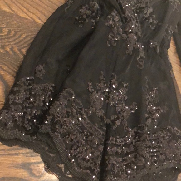 Black Sequin Romper - Picture 2 of 4